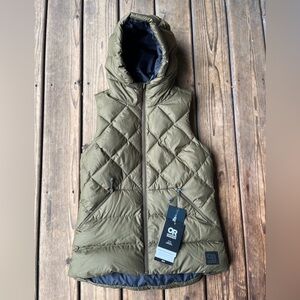 Outdoor Research Women’s Coldfront Down Hooded Vest NWT